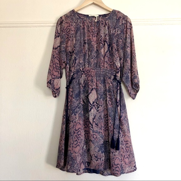 Anthropologie Snake Print Dress with Tie Waist - Picture 1 of 16